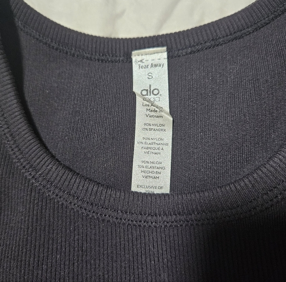 Alo Ribbed Cropped Top Small - Picture 3 of 5